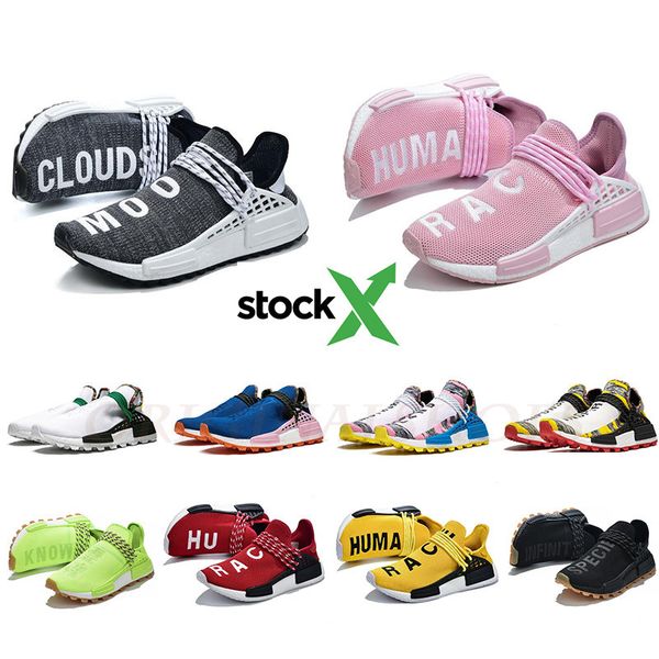 

With Stock X Human Race Sports Shoes New Pharrell Williams HU Solar Pack Mother Tie Dye Oreo Men's Trainers Womens Running Shoes Sneakers