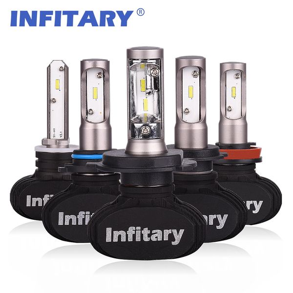 

infitary 2 pcs car headlight s1 h7 led h4 h1 h3 h8 h11 h13 h27 880 9004 9005 9006 9007 50w 8000lm auto headlamp 6500k light bulb