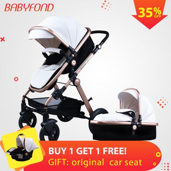 

baby fond multi-color pu waterproof material three-in-one folding easy to carry four-wheeled stroller
