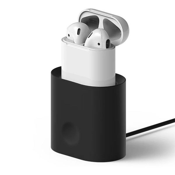 

For Bluetooth Apple AirPods Silicone Socket Earphone Charger Case Stand Portable Earbuds Charging Cover Base Dock Headset Holder Shell New