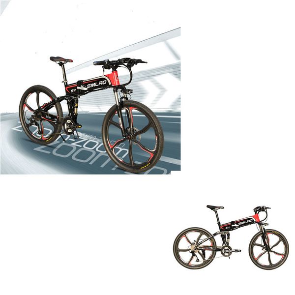 

s11ytl make yourself heard mountain bicycle 350w folding electric bike 5 shifts intelligent control system, Silver;blue