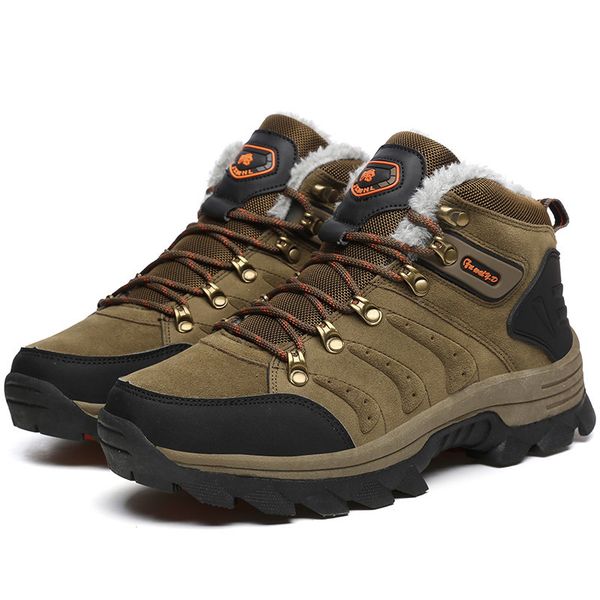

2020 new boots for winter snow boots warm fur&plush lace up high fashion men shoes outdoor, Black