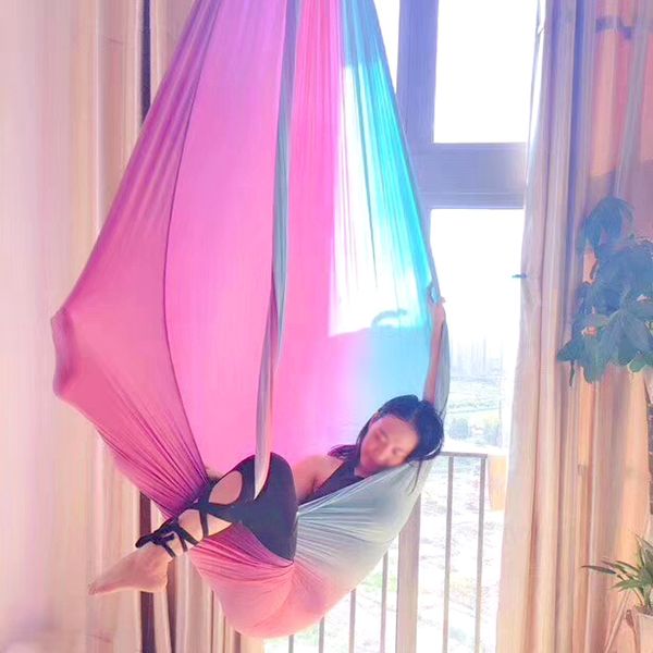 

5*2.8m latest multifunction anti gravity yoga swing aerial yoga hammock set inversion air swing full set 10 colors
