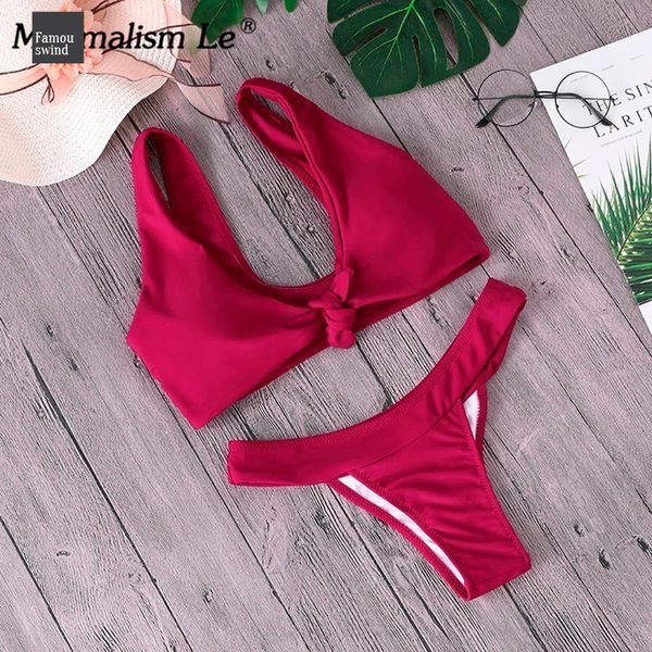 

le 2019 bandage swimwear solid bikini sets new style swimsuit womens beach wear bikinis bathing biquini, White;black