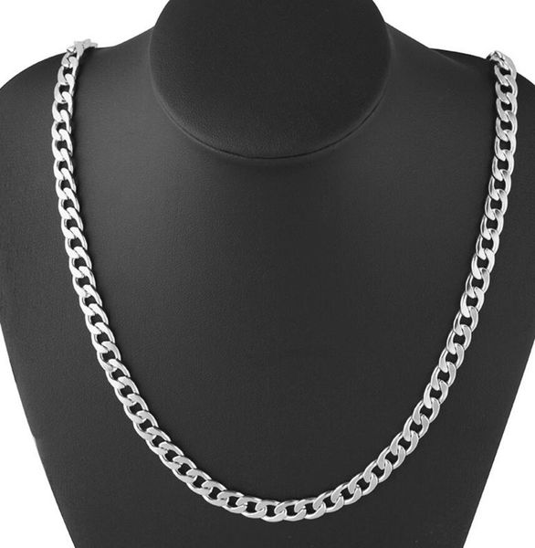 

chain link necklace shellhard mens womens 24" 7mm silver gold color filled cuban necklace diy chain fashion jewelry