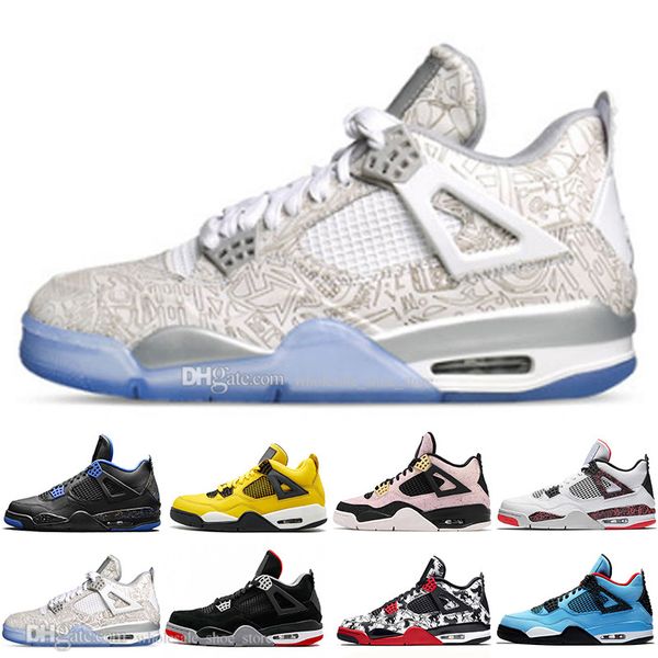 

new bred 4 4s what the cactus jack laser wings mens basketball shoes denim blue eminem pale citron men sports designer sneakers