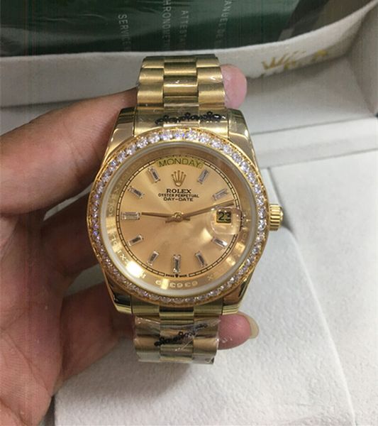 

Золото президент Оригинальный деревянный ящик 18k 116759 день ДАТА JUST Алмазы Часы 41MM /