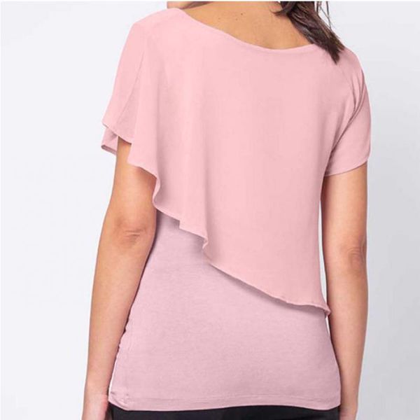 

breastfeeding clothes women's maternity nursing wrap double layer short sleeve blouse t shirt lactancia materna enfermera, White