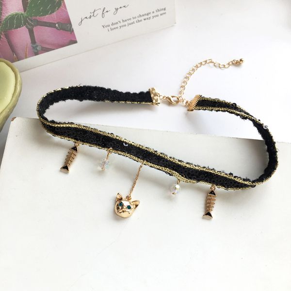 

корейское симпатичное многослойного сердце цепи lace чокеры сом кость ожерелье для женщин velvet ожерелья чокеровщика богемии, Golden;silver