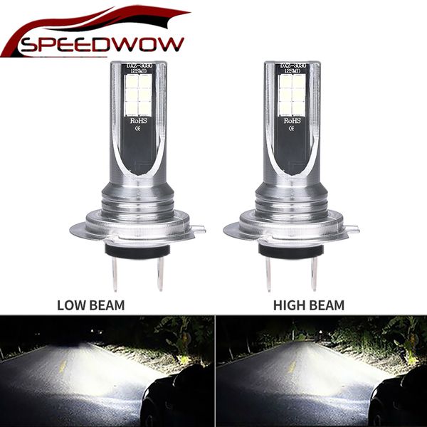 

speedwow 2pcs h7 110w single/hi/lo beam car headlight white led 24000lm fog lamp bulb conversion kit universal for all cars