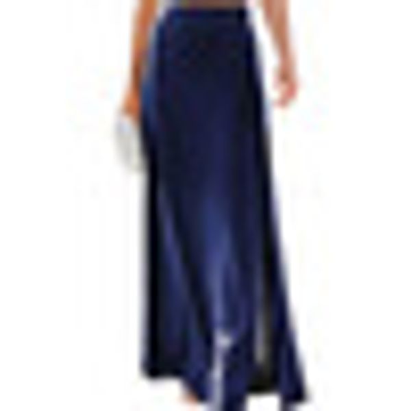 

women maxi skirt solid summer high waist loose hips wrapped full length cocktail, Black