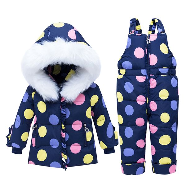 

children clothing set winter -30 degree russian kids snowsuit duck down jacket for girl boy coat + pants thicker baby parka suit, Blue;gray