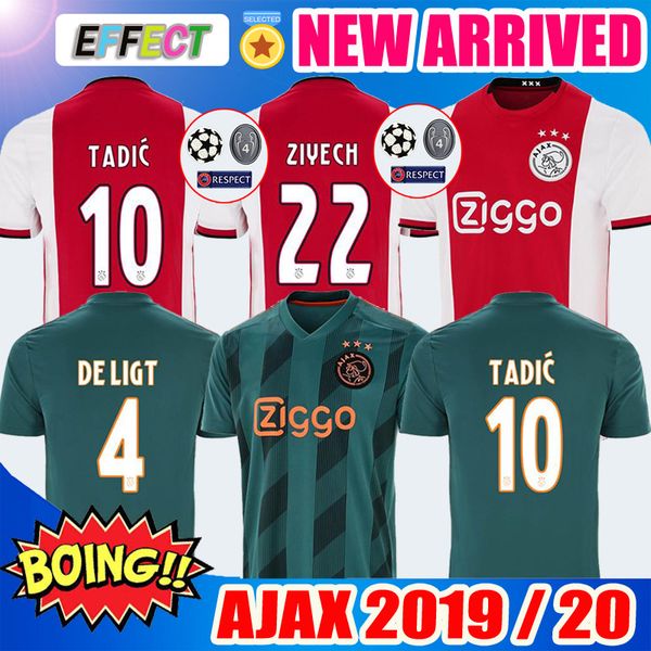 

2020 ajax home away occer jer ey 18 19 20 ajax hirt 2018 2019 de ligt tadic ziyech de jong chone champion kid football uniform kit