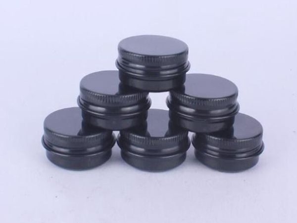 700pcs / lot 15g Jar alumínio preto 15ml pequeno vazio Lip Oil Cosmetic Eye Cream Garrafa Batom Viagem Loção Tin Container