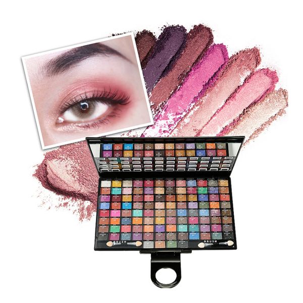 

music rose 100colors matte glitter eye shadow palette lasting waterproof eyeshadow makeup box with mirror profissional comestics