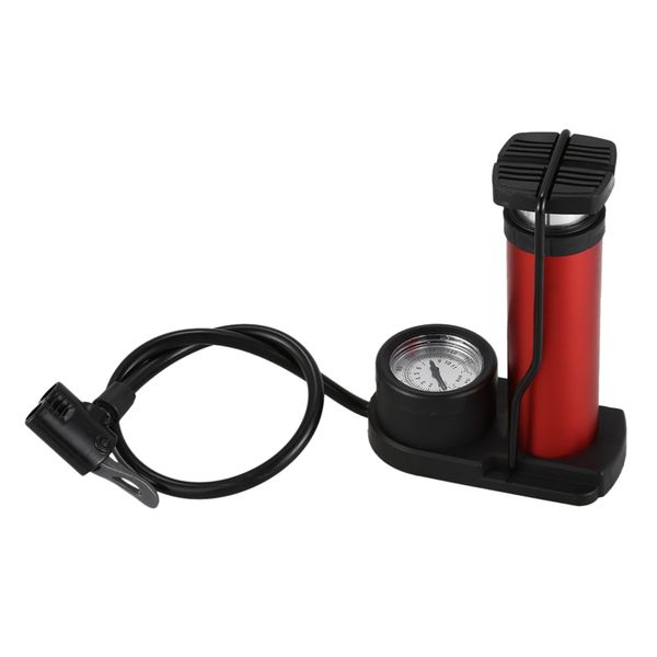 

portable foot activated floor pump 140psi mtb bike air inflator with pressure gauge cycle air pump red