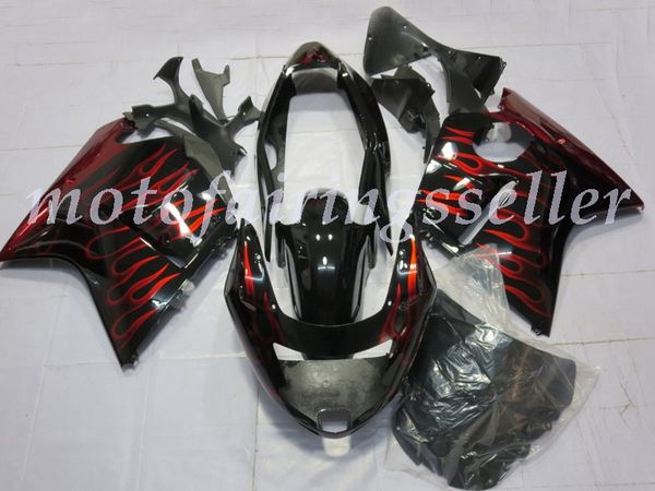 

oem quality new abs full fairings kits fit for honda cbr1100xx 97 98 99 00 01 02 03 04 05 06 07 bodywork set gloss black red flame
