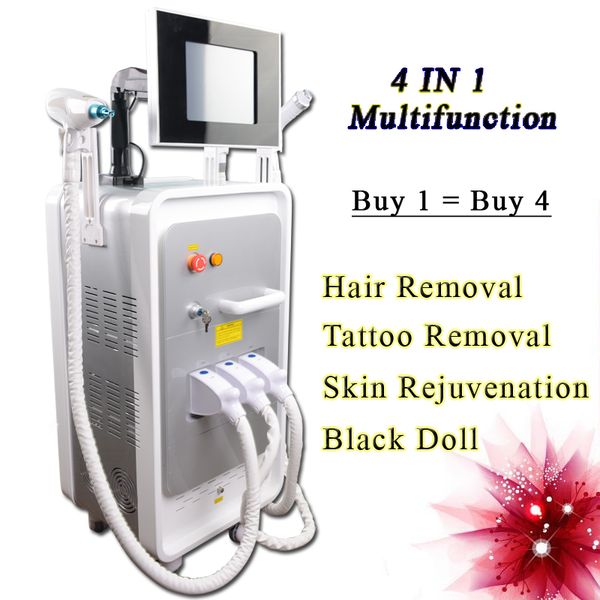 

shr permanent hair removal machine opt shr ipl nd yag laser tattoo removal rf lifting machine 3000w higher power professional machine, Black