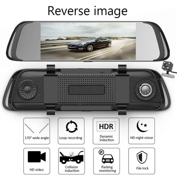 

1080p hd 7 inch touch screen driving recorder 170 degree wide angle cyclic video screen recording reversing image car dvr