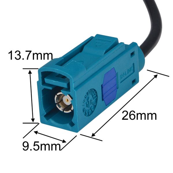 Freeshipping 100 PCS Fakra Z Waterblue / 5021 Jack Female Connector Neutral codificação Crimp para RF cabo coaxial RG316 RG174 LMR100 GPS Radio DAB +