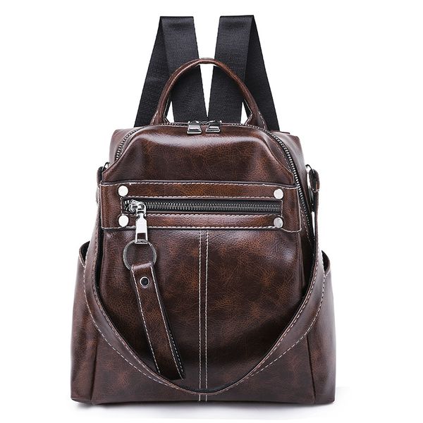 

a generation of fat backpack 2019 new style fashion europe and america pu retro rivet multi-functional backpack