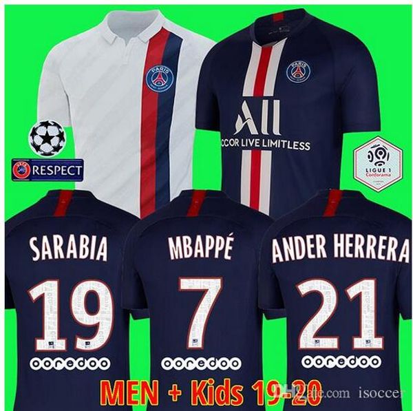 

Maillot de foot 18 19 20 p g occer jer ey 2019 2020 pari mbappe arabia jer ey cami eta football kit champion hirt men kid et