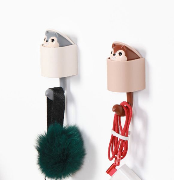 

new home decoration hook accessories creativity wall hook outstretch squirrel coat key door holder bathroom kitchen