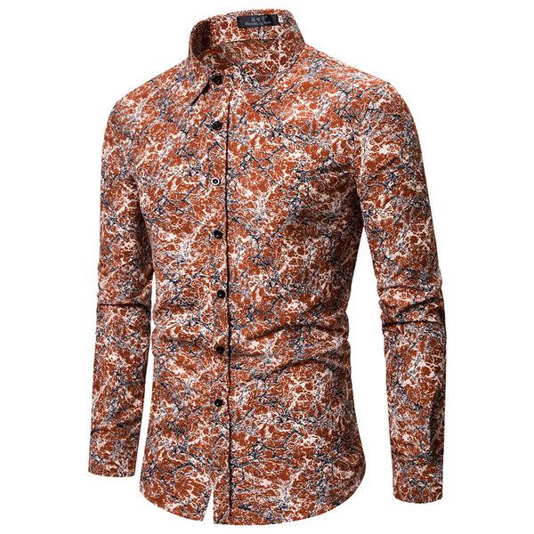

new spring &autumn shirts fashion trend folk men ethnic flowers printed casual hawaiian long sleeves dress shirts y2105, White;black