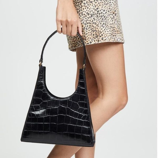 

2020 crocodile pattern shoulder bag shoulder bag niche handbag underarm triangle handbag purses and handbags