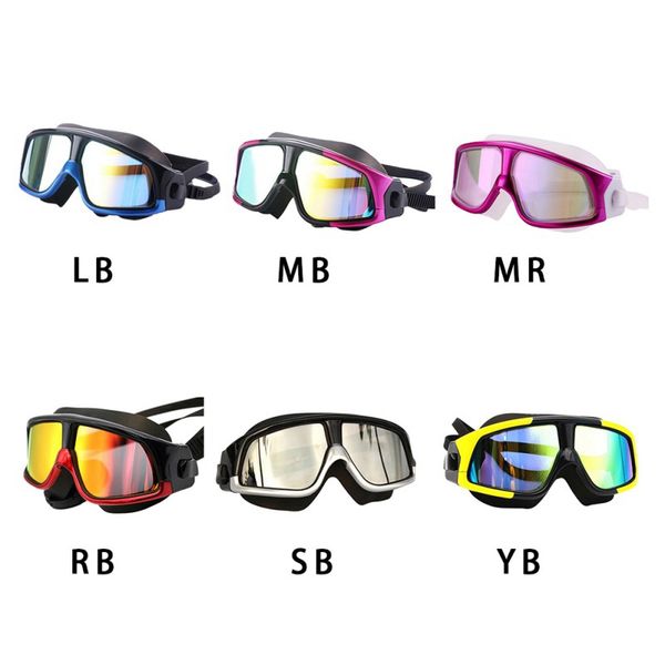 

men women swimming goggles comfortable silicone large frame swim glasses waterproof anti-fog uv protection swim mask ekn98