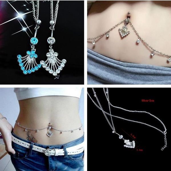 

other crystal women's belly waist chain body jewelry sparking rhinestone belt party club dancer 3colors, Slivery;golden