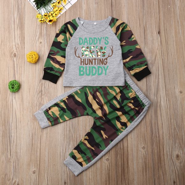 

Pudcoco Autumn Toddler Baby Boy Clothes Letter Camouflage Print Long Sleeve Tops Long Pants 2Pcs Outfits Clothes Tracksuit Set