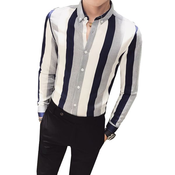 

male shirt fashion 2020 autumn new slim fit dress mens shirts social gentlemen business work shirt for men clothes 2020, White;black