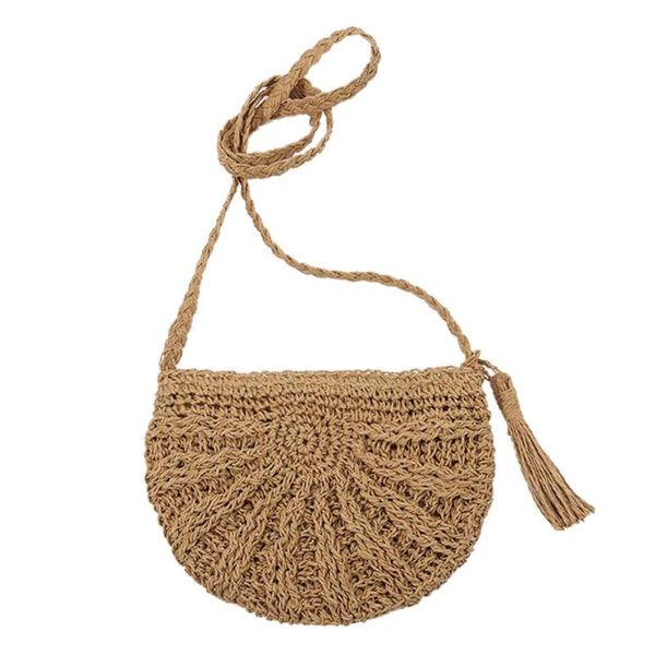 

tassels beach messenger handbags women fringed crochet straw shoulder bags handmade day clutches knitting weave boho summer