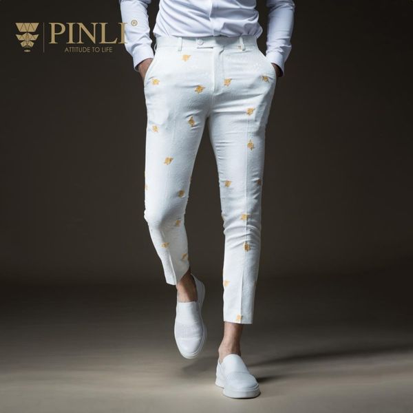 

weddings dress pants rushed pinli product made fall 2018 new men's cultivate morality embroider little leisure pants b183215573, White;black