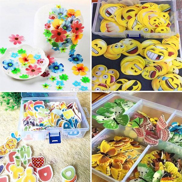 2019 Edible Cake Flowers Topper Wafer Paper Butterfly Cupcake