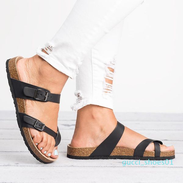 

2019 лето пляж сандалии женщин плоские сандалии слайды chaussures femme засорить плюс размер 43 повседневный вьетнамки обувь женщина wsh3314, Black