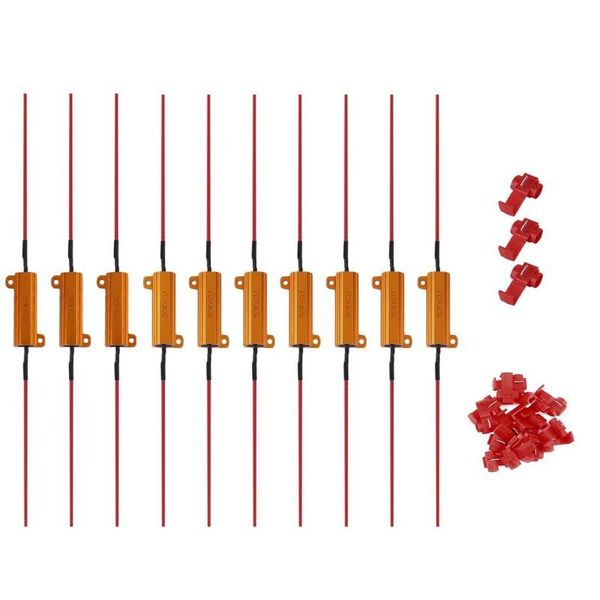 

10x 50w 6r load resistor fix errors turn signal bulb brake hyper flash blink blinker error for auto car led lamp bulb new