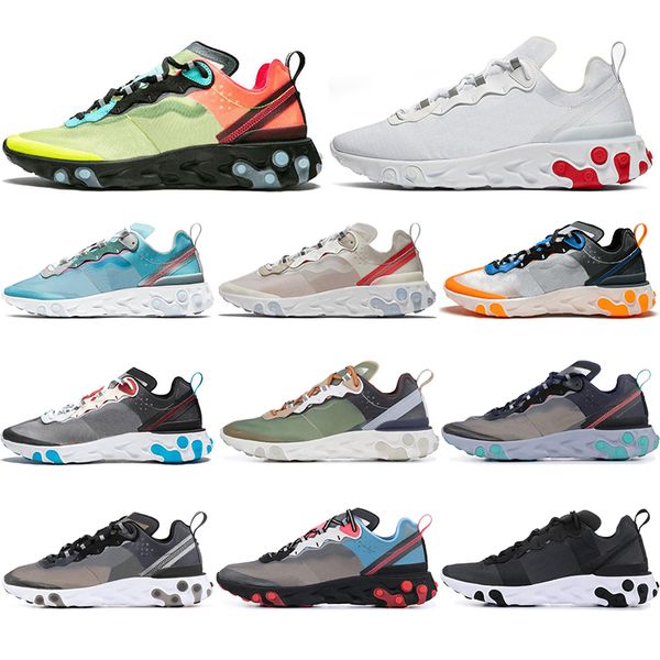 

2019 react element 87 55 running shoes for men women anthracite total orange triple black white sail fashion mens trainers sports sneaker
