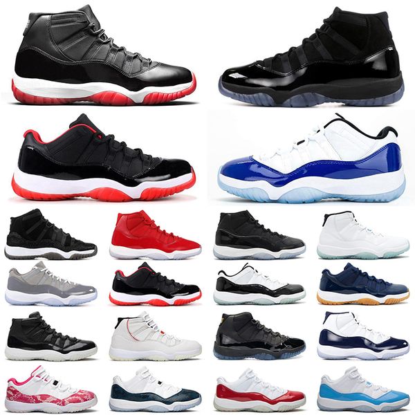 

bred 11 men women basketball shoes 11s low cut concord jordÃ¡n metallic silver legend blue gym red cap and gown mens trainer sneakers