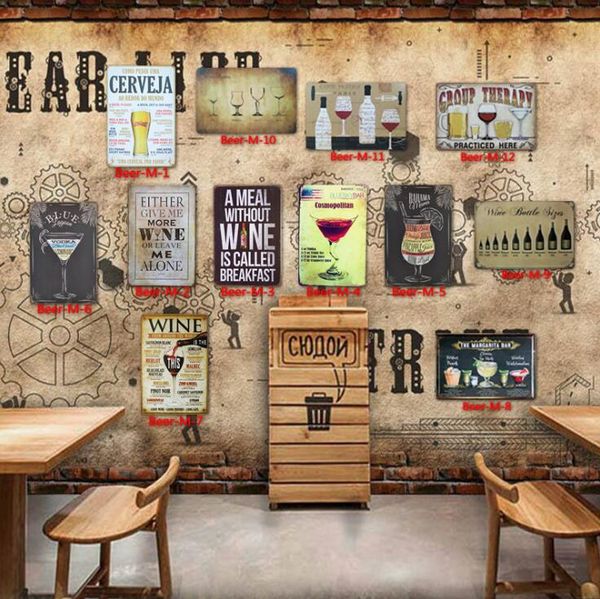 2019 124 Designs Vintage Beer Tin Signs Collection 12x7 8 Retro Metal Poster For Cafe Bar Pub Man Cave Beer Wall Decor Art Tin Sign From Star Boy