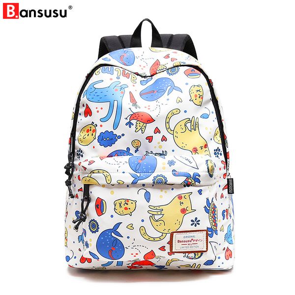 

the new kawaii student bagpacks women waterproof anti-theft backpack teenage printed cute travel bookbag korean version college