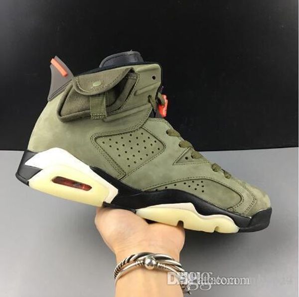

wholesale travis scotts x cactus jack 6 6s medium olive glow in the dark army green suede 3m basketball shoes size 7-12
