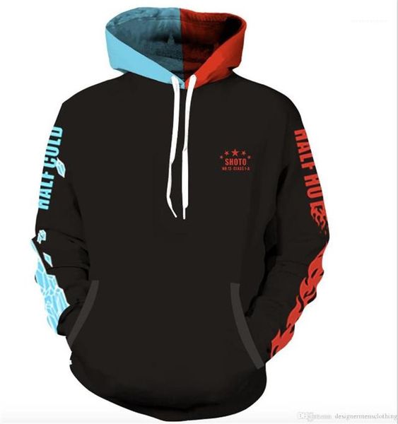 

sweatshirts cardigan zipper hooded cosplay sweatshirts my hero college men hoodies digital printed long sleeve mens, Black