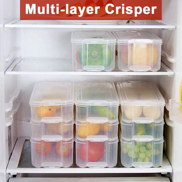 

storage bottles & jars pp kitchen crisper practical durable preservation box refrigerator boxes egg save space multipurpose moisture proof c