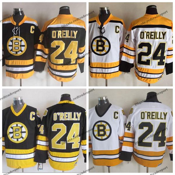 

vintage boston bruins terry o'reilly hockey jersey black 24 terry o'reilly stitched hockey shirts c patch, Black;red