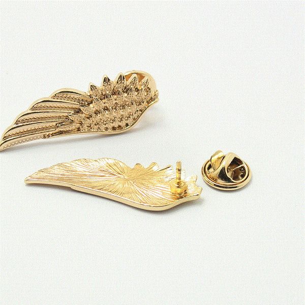 Großhandel Wings Style Kragen Pin Brosche für Frauen Vintage Engelsflügel Gold Silber Schmuck Gold Silber Pullover Hemd Brosche