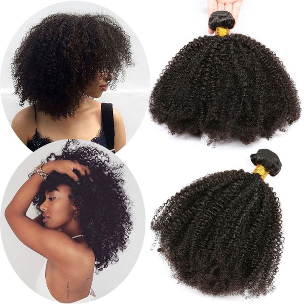 Brazilian Afro Kinky Curly Hair Weave Human Hair Bundles 3 Bundles