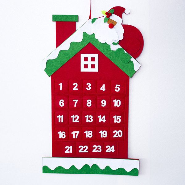 

christmas calendar advent santa claus & snowman countdown banner wall decoration