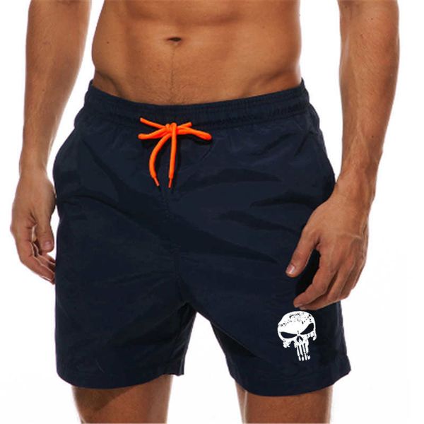 

men quick dry running shorts skull printed gym shorts men fitness slim fit sport 2020 summer male training short, White;black